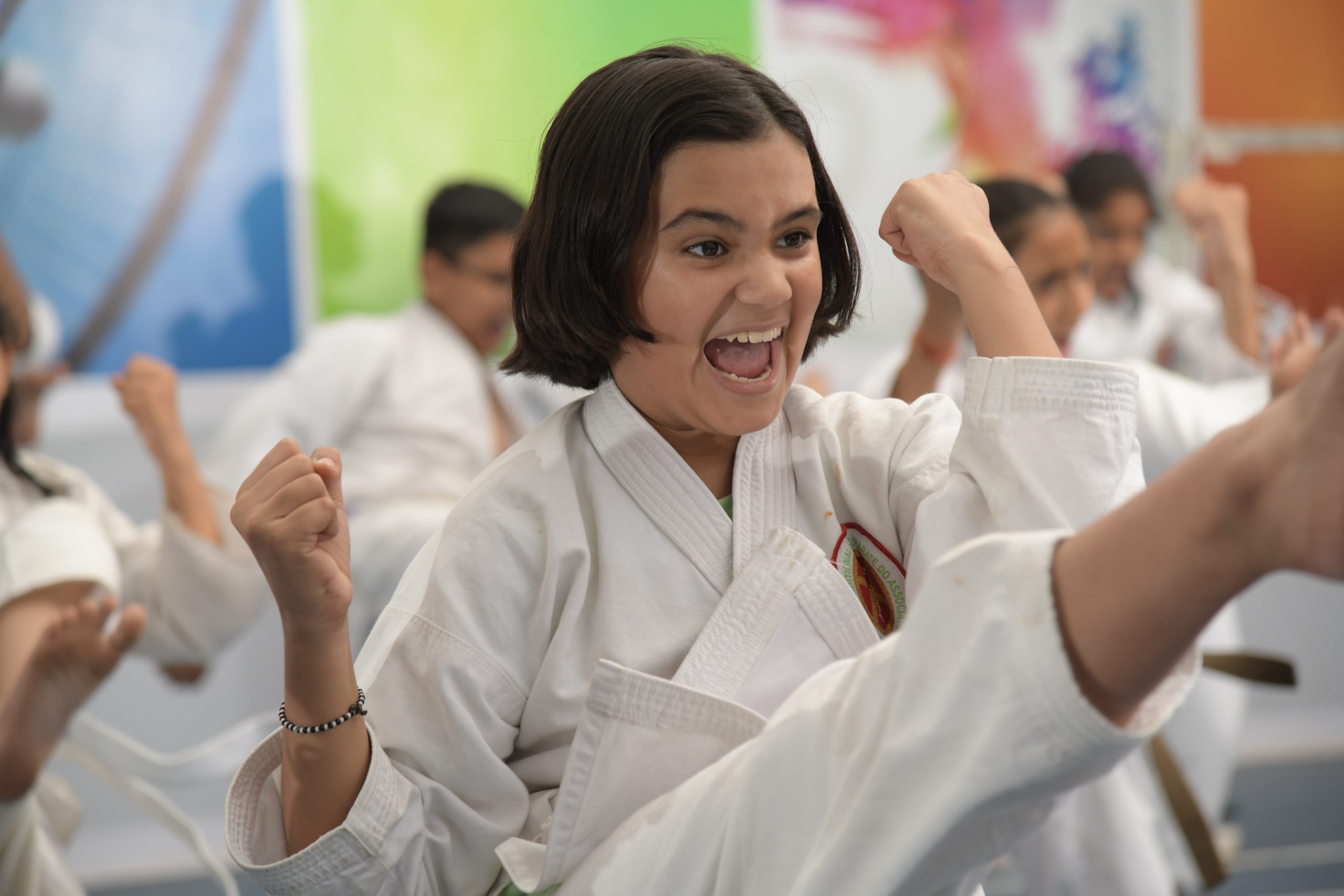 girl practicing karate at schools in noida extension
